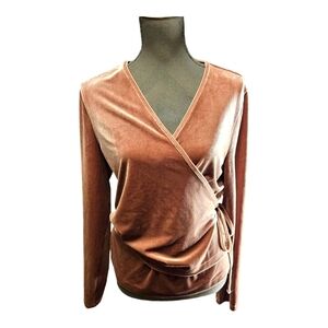 Madewell Rose Velvet Wrap Tie Cardigan size XL NWT